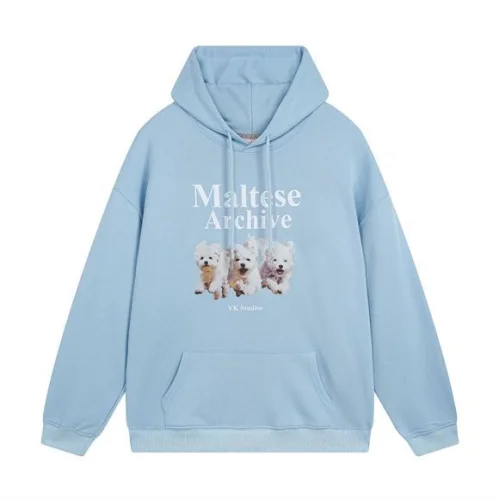Худи Wai Kei Three Dogs Maltese Archive "Light Blue"