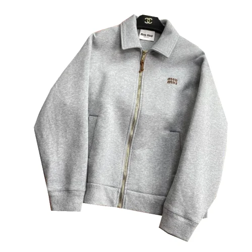Куртка-бомбер Miu Miu Frontside Mini Brown Logo Miu Miu "Gray"