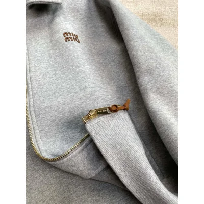 Куртка-бомбер Miu Miu Frontside Mini Brown Logo Miu Miu "Gray" фото № 7