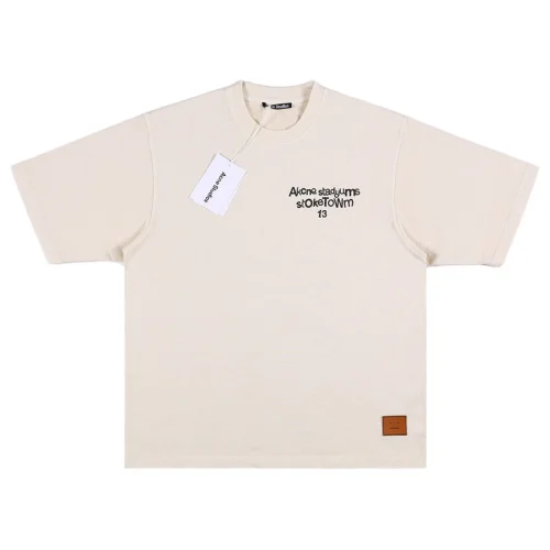 Футболка Acne Studios Face Logos "Milky"