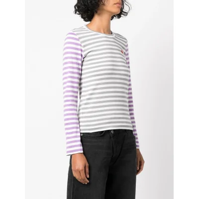 Лонгслив Comme des Garçons Play Sleeve Multicolors "Gray/Violet" фото № 8