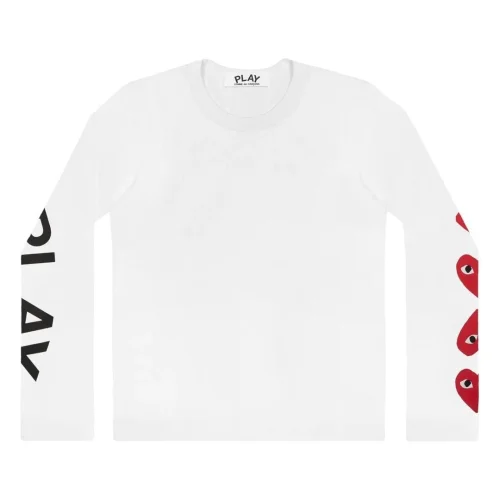 Лонгслив Comme des Garçons Play Sleeve Hearts "White"