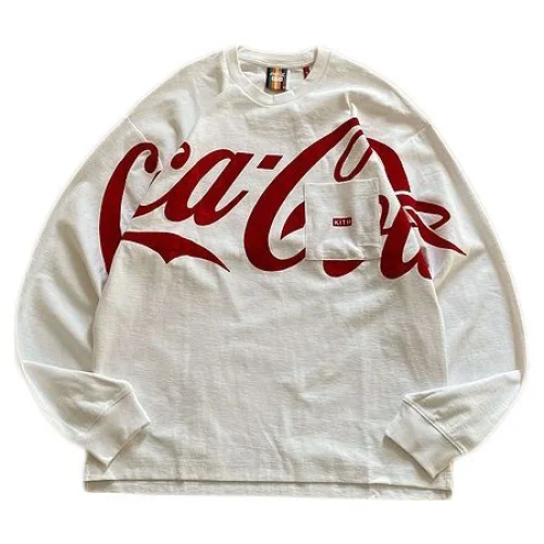 Лонгслив Kith Big Inscription Coca Cola And Front Pocket "White"