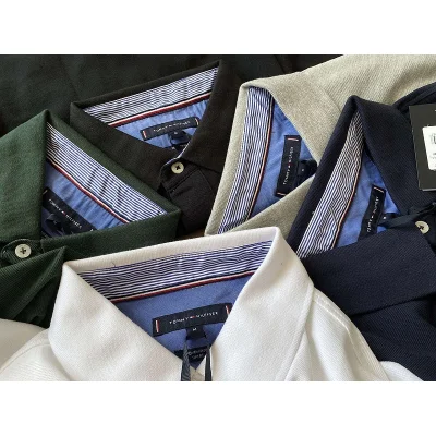 Лонгслив Tommy Hilfiger Small Logo And Button Collar "Green" фото № 2