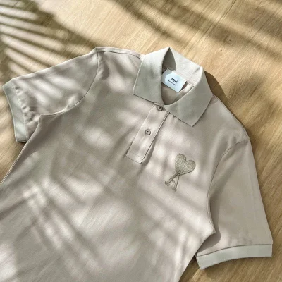 Поло Amiri Cotton With An Embroidered Logo Of The Letter A "Beige" фото № 2