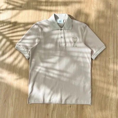 Поло Amiri Cotton With An Embroidered Logo Of The Letter A "Beige" фото № 3