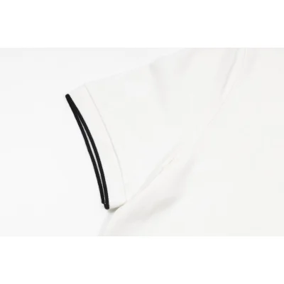 Поло Burberry With A Stripe On The Collar And Round Logo "White" фото № 7