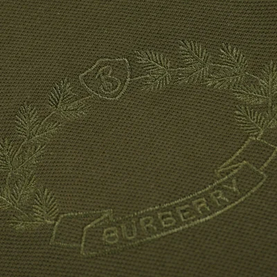 Поло Burberry With A Ribbon With Wreath Logo "Green/Brown" фото № 4 Поло Burberry With A Ribbon With Wreath Logo "Green/Brown" фото № 4