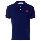 Поло Comme des Garcons Play Red Heart Eyes "Navy Blue"