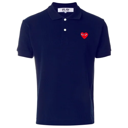 Поло Comme des Garcons Play Red Heart Eyes "Navy Blue"