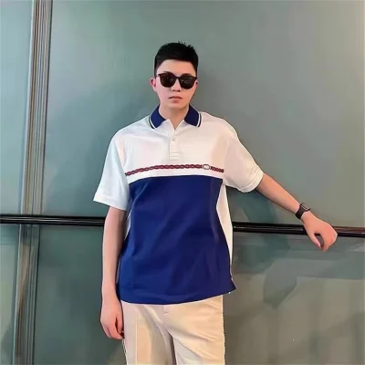 Поло Gucci Plexus With The Brand Sign "White/Blue" фото № 2