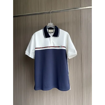 Поло Gucci Plexus With The Brand Sign "White/Blue" фото № 3