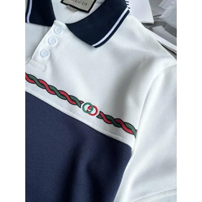 Поло Gucci Plexus With The Brand Sign "White/Blue" фото № 4