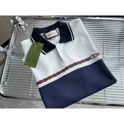 Поло Gucci Plexus With The Brand Sign "White/Blue" фото № 9