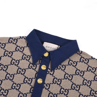 Поло Gucci Without Print On The Back "Blue/Brown" фото № 6