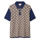 Поло Gucci Without Print On The Back "Blue/Brown"