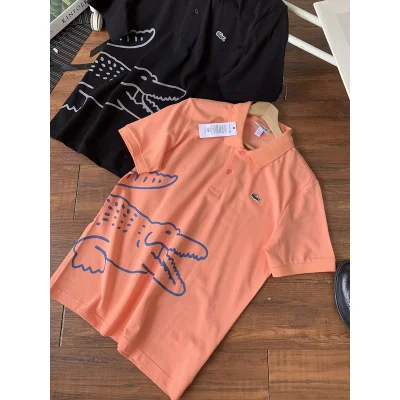 Поло Lacoste Half Logo “Peach” фото № 4