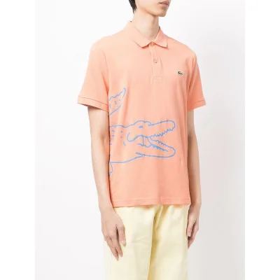 Поло Lacoste Half Logo “Peach” фото № 8