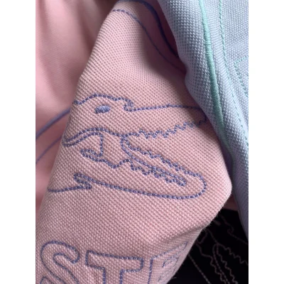 Поло Lacoste Very Small Crocodile Logo "Pink" фото № 7