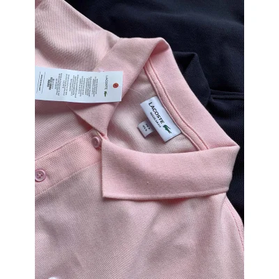 Поло Lacoste Very Small Crocodile Logo "Pink" фото № 5