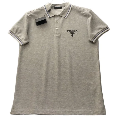 Поло Prada With Logo Brand - Cotton "Gray"