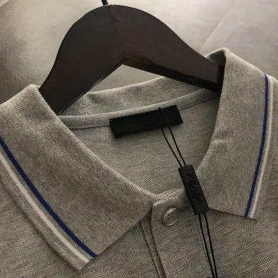 Поло Prada With Logo Brand - Cotton "Gray" фото № 6