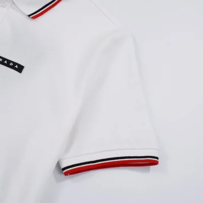 Поло Prada With Black Text Stripe "White" фото № 5