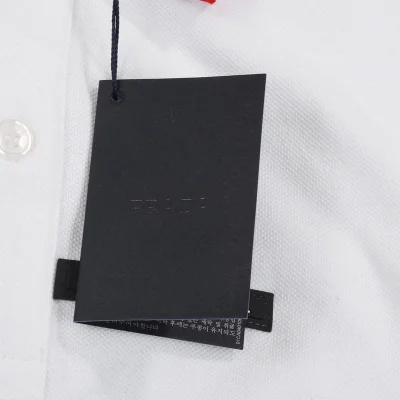 Поло Prada With Black Text Stripe "White" фото № 6