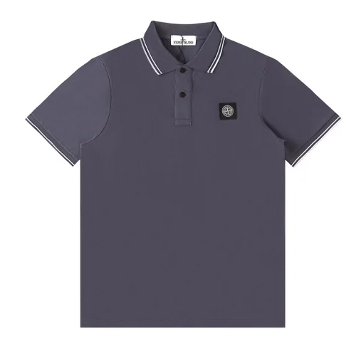 Поло Stone Island Black Logo Flowers "Violet"