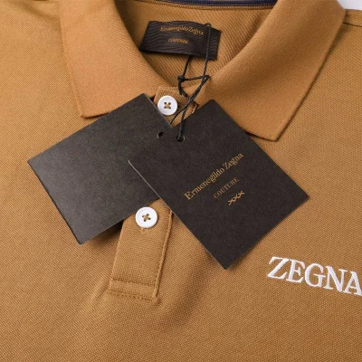 Поло Zegna Solid Color With Logo "Brown" фото № 7