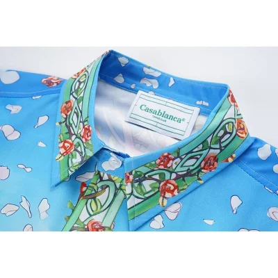 Рубашка Casablanca Two Swans And Roses «Blue» фото № 4