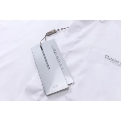 Рубашка Christian Dior Gray Logo On Pocket Couture "White" фото № 5