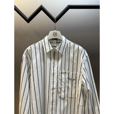 Рубашка Christian Dior Striped Black Lines Print "White" фото № 2