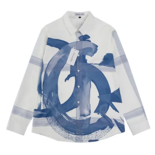 Рубашка Christian Dior Modern Art Blue Lines "White"