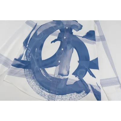 Рубашка Christian Dior Modern Art Blue Lines "White" фото № 3