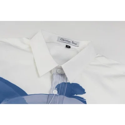 Рубашка Christian Dior Modern Art Blue Lines "White" фото № 2