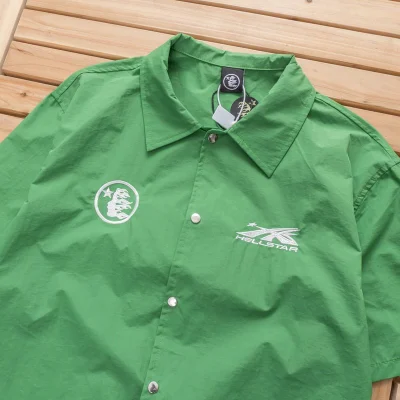 Рубашка Hellstar Face And Star Back "Green" фото № 3