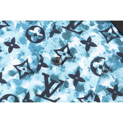 Рубашка Louis Vuitton With Black Collar "Blue" фото № 6