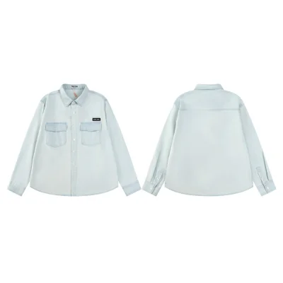 Джинсовая рубашка Miu Miu Rounded Bottom "Blue" фото № 5 Джинсовая рубашка Miu Miu Rounded Bottom "Blue" фото № 5