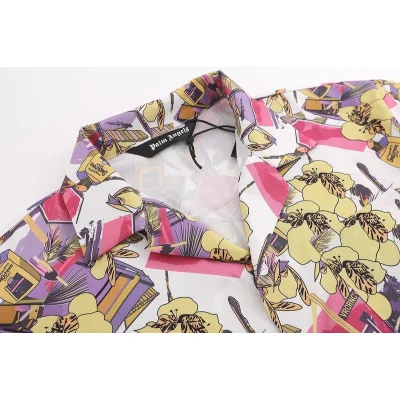 Рубашка Palm Angels Short Sleeve With Print "Pink/Yellow" фото № 4