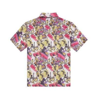 Рубашка Palm Angels Short Sleeve With Print "Pink/Yellow" фото № 6