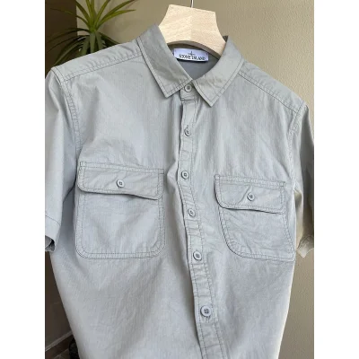 Рубашка Stone Island With Brand Instructions "Gray" фото № 4