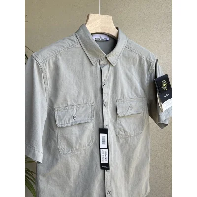 Рубашка Stone Island With Brand Instructions "Gray" фото № 6