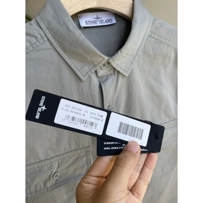 Рубашка Stone Island With Brand Instructions "Gray" фото № 9