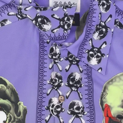Рубашка Wacko Maria Print With Skulls "Violet" фото № 6