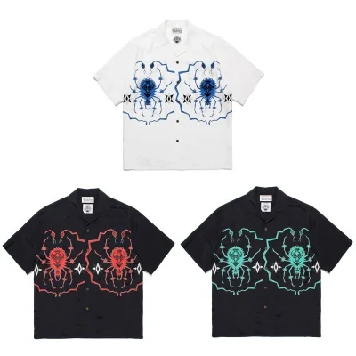 Рубашка Wacko Maria With Spider Print "White" фото № 2 Рубашка Wacko Maria With Spider Print "White" фото № 2