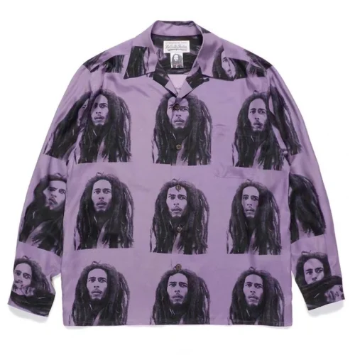 Рубашка Wacko Maria Jamaican Musician Bob Marley "Violet"