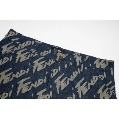 Шорты Fendi Letter Print "Blue/Gray" фото № 5