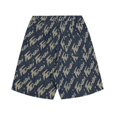 Шорты Fendi Letter Print "Blue/Gray" фото № 6
