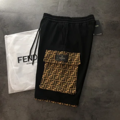 Шорты Fendi Brand Pockets "Black" фото № 5